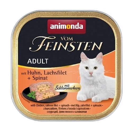 Animonda Vom Feinsten Tavuk Etli Somon Balık Ve Ispanaklı Yetişkin Kedi Konservesi 100 Gr - Lisinya