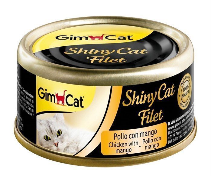 Gimcat Shinycat Kıyılmış Fileto Öğünlük Kedi Konservesi Tavuklu ve Mangolu 70 gr - Lisinya