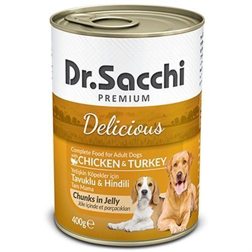 Dr.Sacchi Tavuk Ve Hindi Etli Yetişkin Köpek Konservesi 400gr - Lisinya