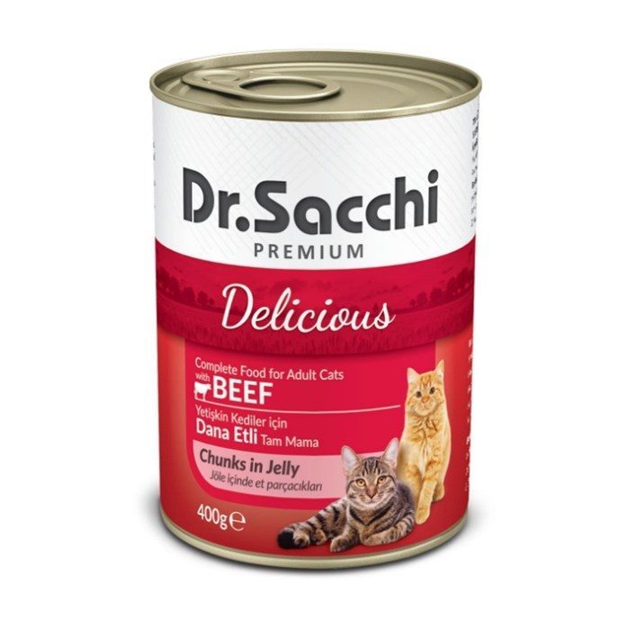 Dr.Sacchi Sığır Etli Yetişkin Kedi Konservesi 400gr - Lisinya