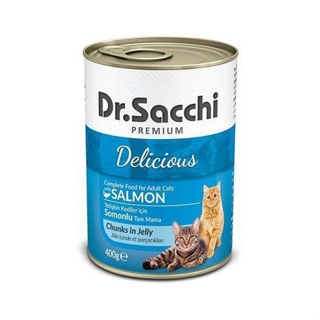 Dr.Sacchi Somonlu Yetişkin Kedi Konservesi 400gr - Lisinya