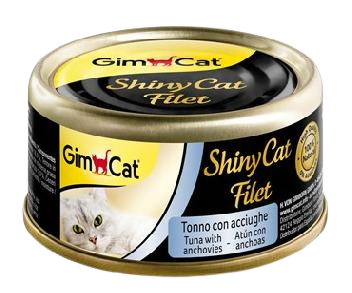 GimCat Shinycat Kıyılmış Ton Balıklı ve Ançüezli Kedi Konservesi 70gr - Lisinya