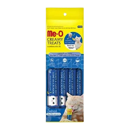 Meo Creamy Tavuk & Ciğer İle Keçi Sütlü Kedi Ödülü 4x15 Gr - Lisinya