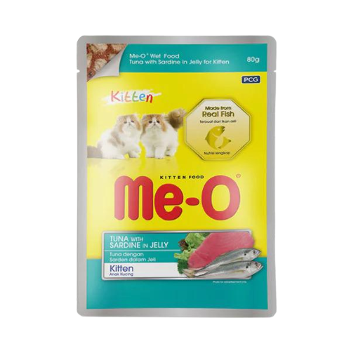 Meo Kitten Jöle İçerisinde Ton Balık ve Sardalyalı Yavru Kedi Konservesi 80 Gr - Lisinya