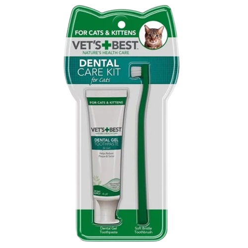 VET'S BEST Kediler için Ağız ve Diş Bakım Seti 16,5cm45gr - Lisinya