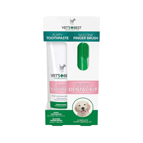 VET'S BEST Yavru Köpekler için Ağız ve Diş Bakım Seti 5,5cm100gr - Lisinya