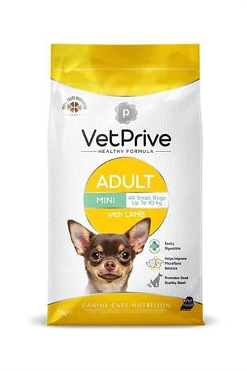 Vet Prive Kuzu Etli Mini & Küçük Irk Yetişkin Köpe Köpek Maması 3 Kg - Lisinya